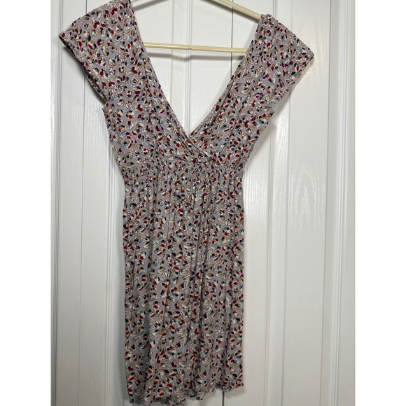 Full Tilt XS Women's Boho Floral Mini Dress Gray Smocked Waist Y2K PacSun Festiv - Picture 1 of 5